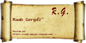 Raab Gergő névjegykártya